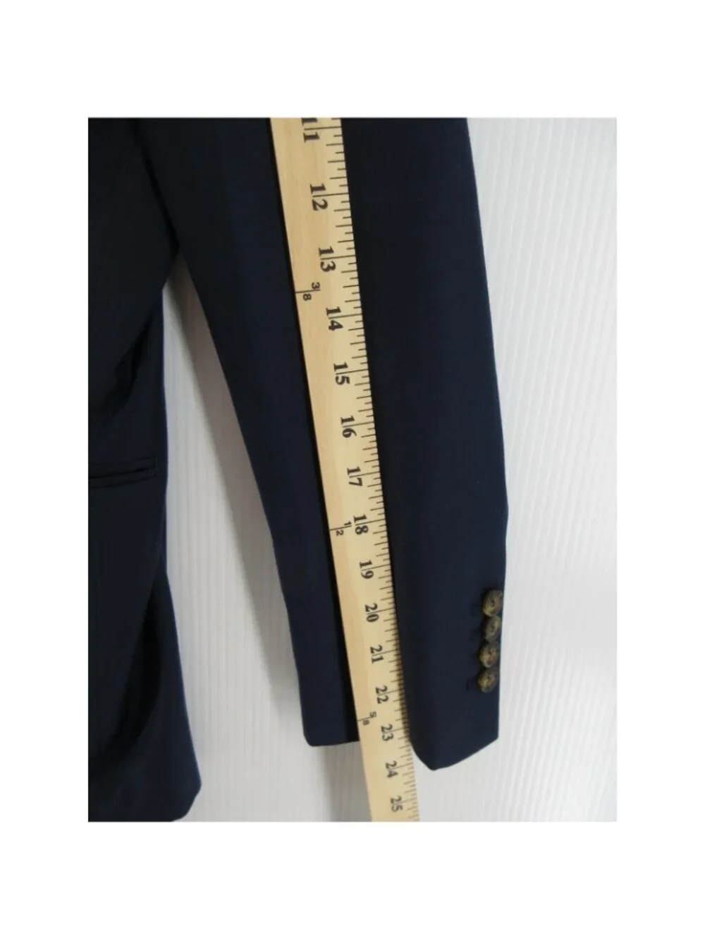 Indochino Suit 36 S Navy Wool Custom Tailored Solid 31X28 Lined Preppy
